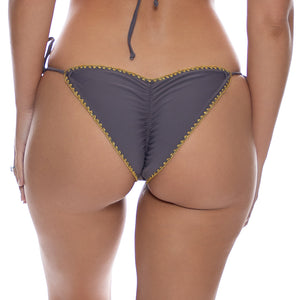 LULI CHIC - Seamless Wavy Ruched Back Brazilian Tie Side Bottom