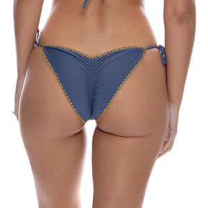 LULI CHIC - Seamless Wavy Ruched Back Brazilian Tie Side Bottom