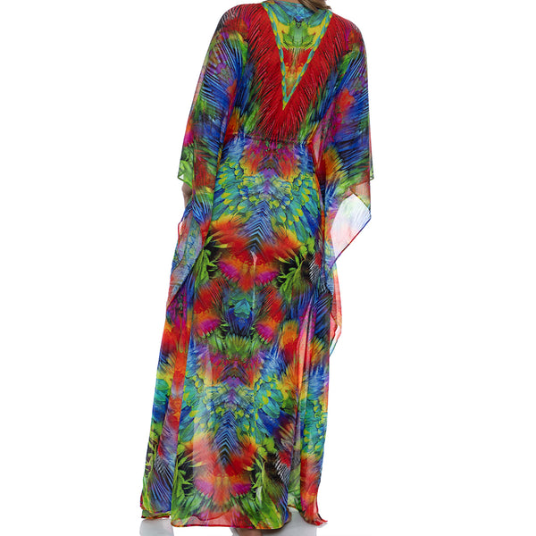 MUNDO DE COLORES - Button Front Long Caftan • Multicolor – Luli Fama