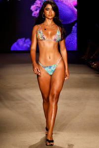 MIAMI MYSTIQUE - Diamond Cut Out Triangle Top & Knotted Cut Out Moderate Bottom • Multicolor Runway