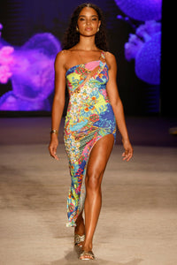 LA COSTA - Asymmetrical Cut Out Maxi Dress • Multicolor Runway