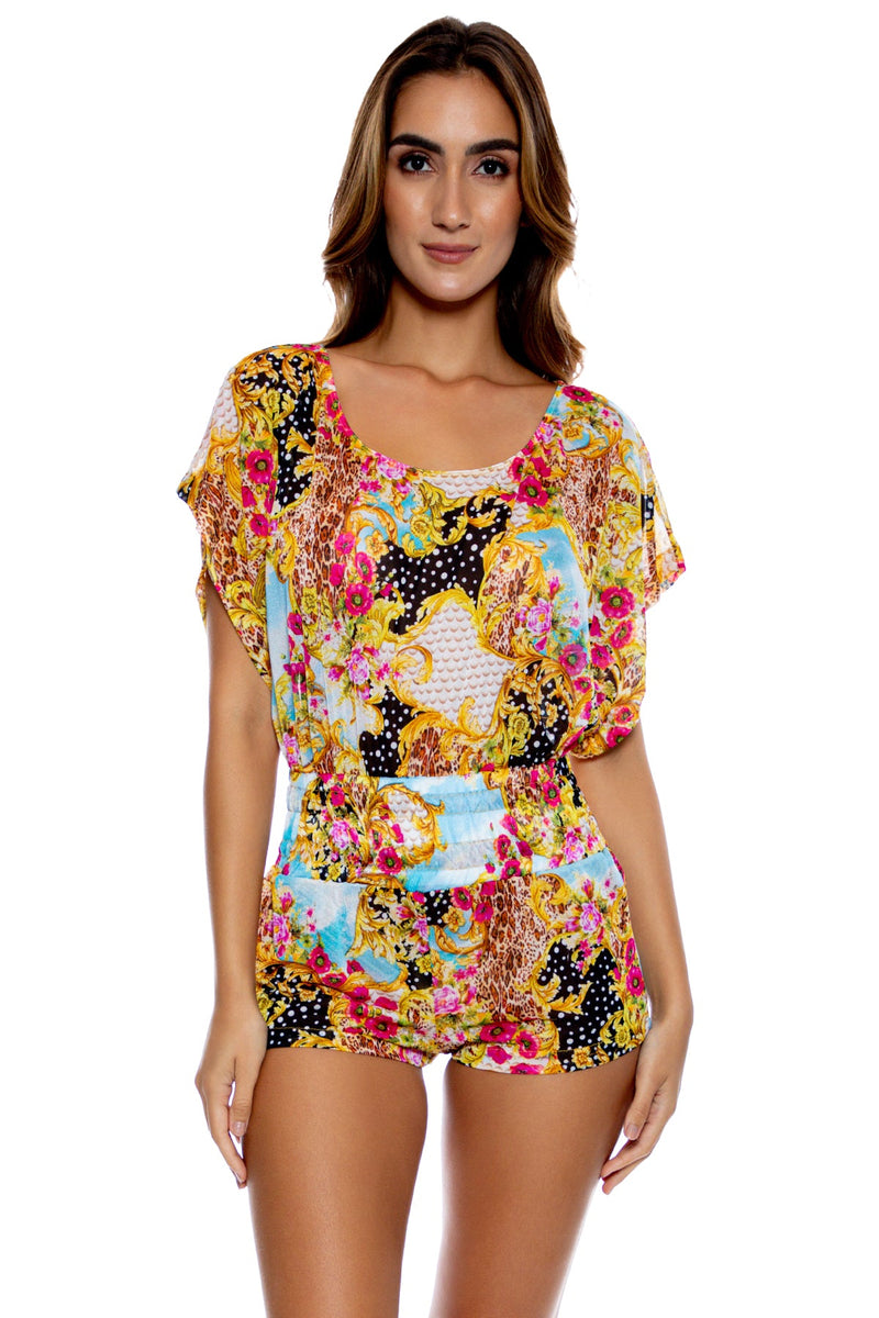 SUPER SEXY 60S - Sexy Pucker Band Romper • Multicolor – Luli Fama