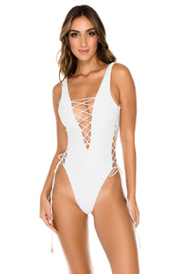 BULERIA - Open Side One Piece Bodysuit • Ivory