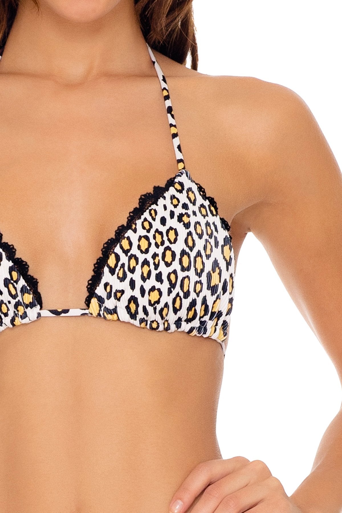 Top Triangle – Ruched-Back and Side Leopard Wild Bottom Luli Fama -
