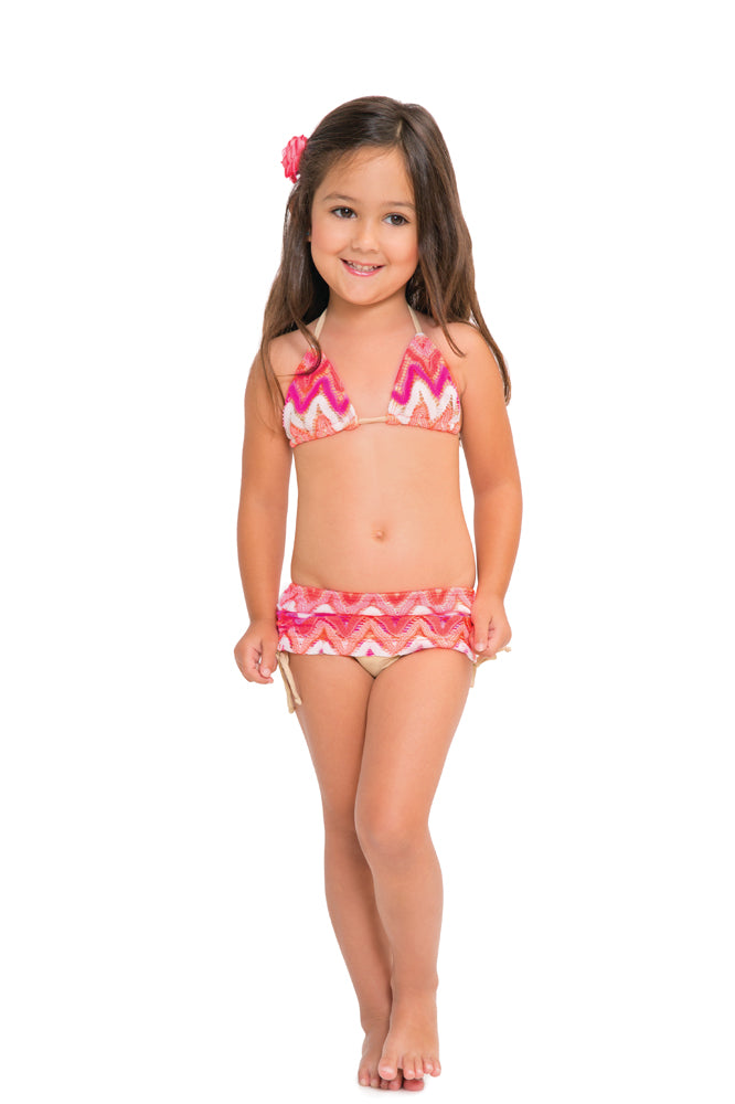 FLAMINGO BEACH - Triangle Top Skirt Bottom Bikini • Multicolor – Luli Fama